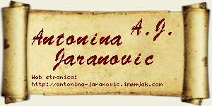 Antonina Jaranović vizit kartica